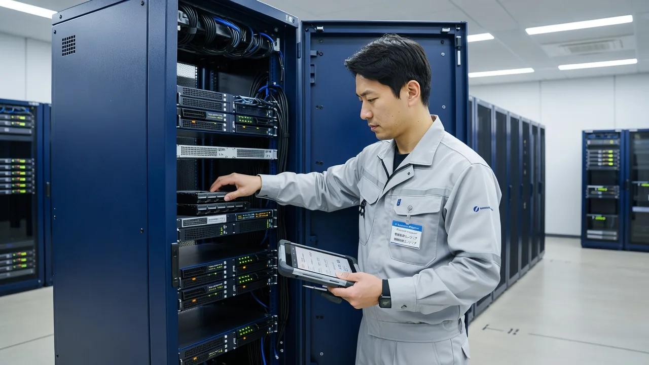 サーバーメンテナンス作業の様子